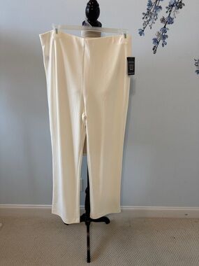 Boston Proper Cream Straight Leg Ponte Trousers